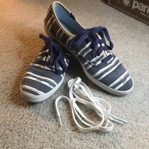 Navy Striped Keds Shoes